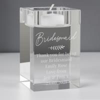 Personalised Leaf Free Text Glass Tea Light Holder Extra Image 2 Preview